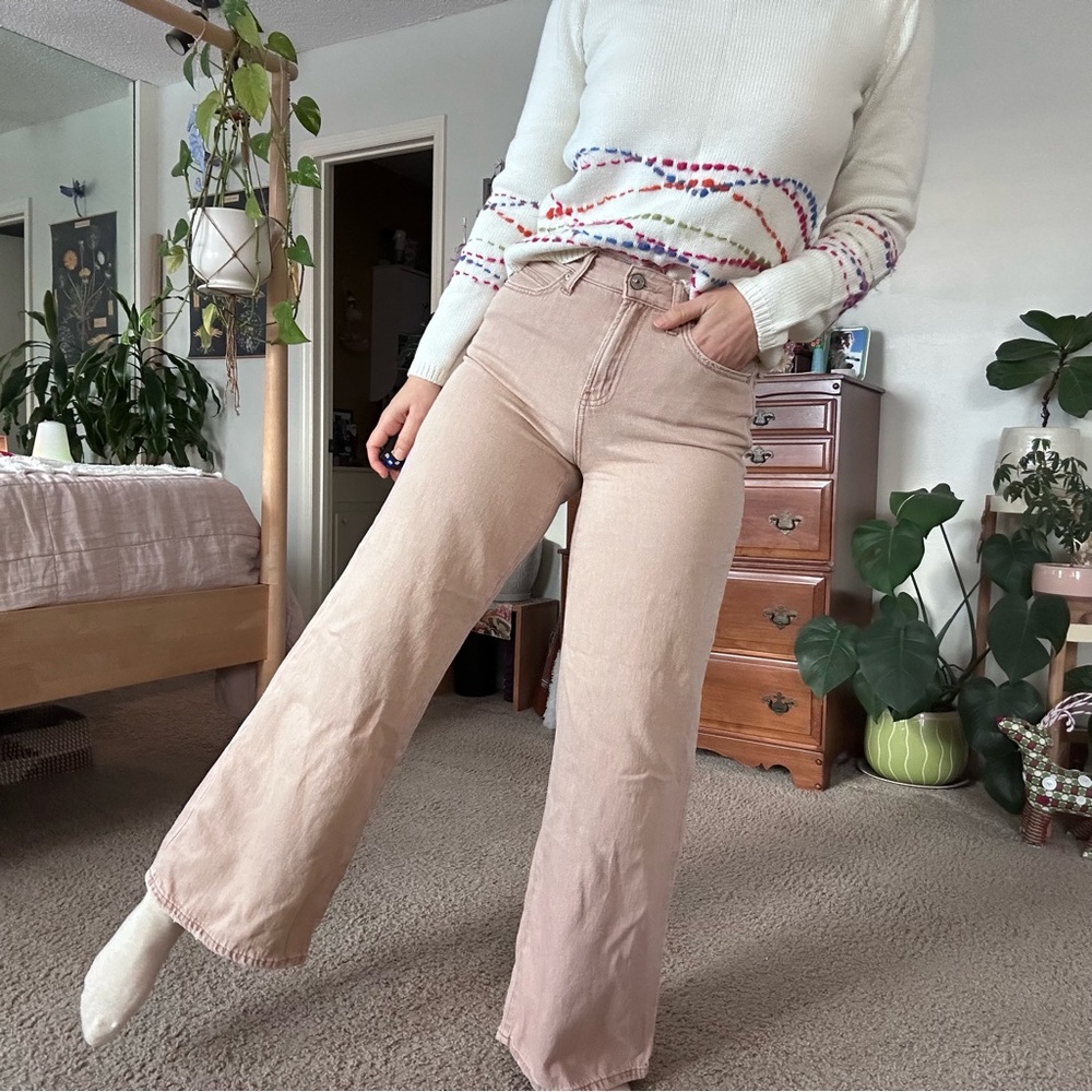 🌸High rise Wide leg Jeans